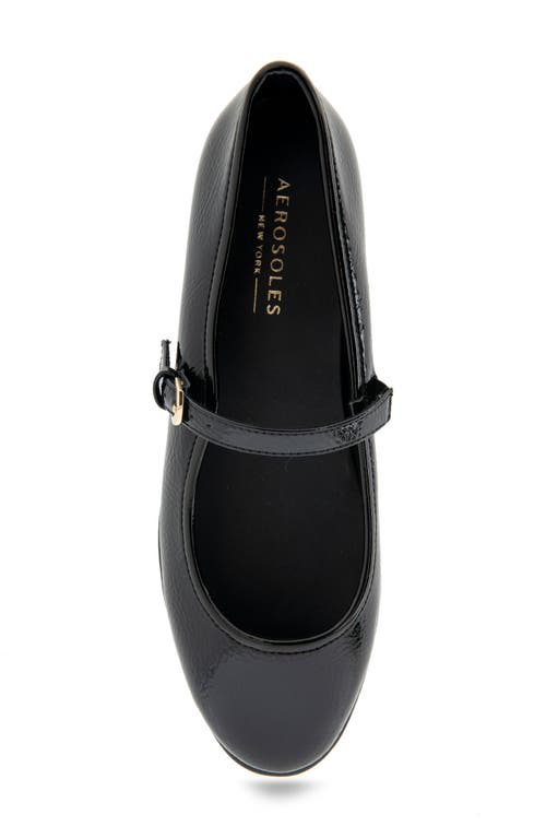 Shop Aerosoles Baylee Mesh Mary Jane Flat In Black Patent Faux Leather