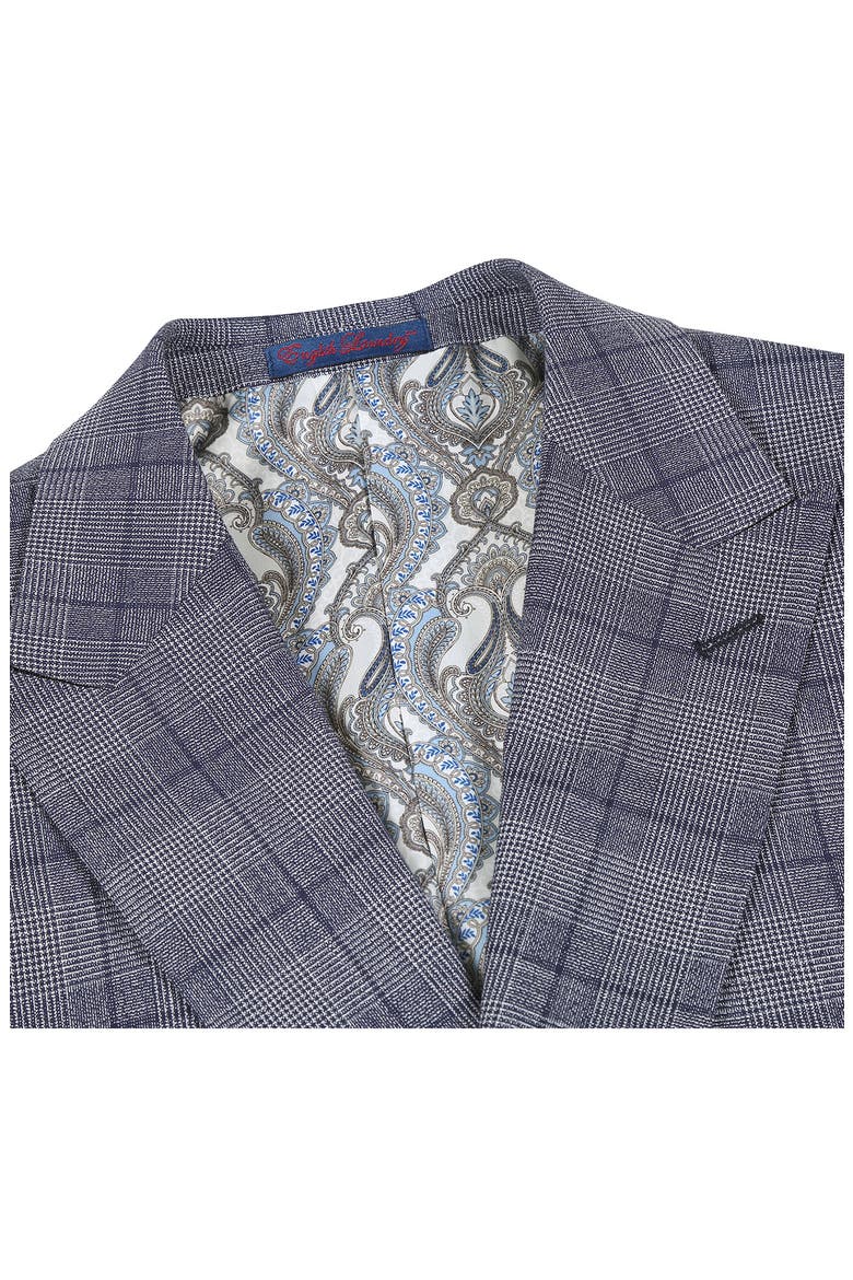 Plaid Navy Mélange Suit, Alternate, color, NAVY