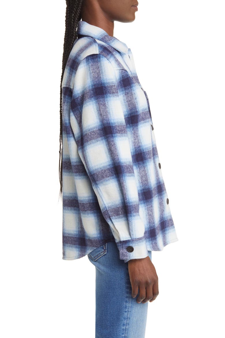 Tripp Plaid Flannel Shirt Jacket, Alternate, color, AZURE SAPPHIRE