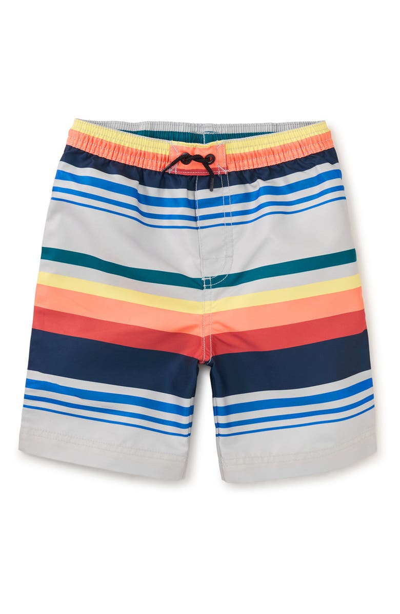 Tea Collection Full-Length Swim Trunks, Main, color, Mediterranean Stripe