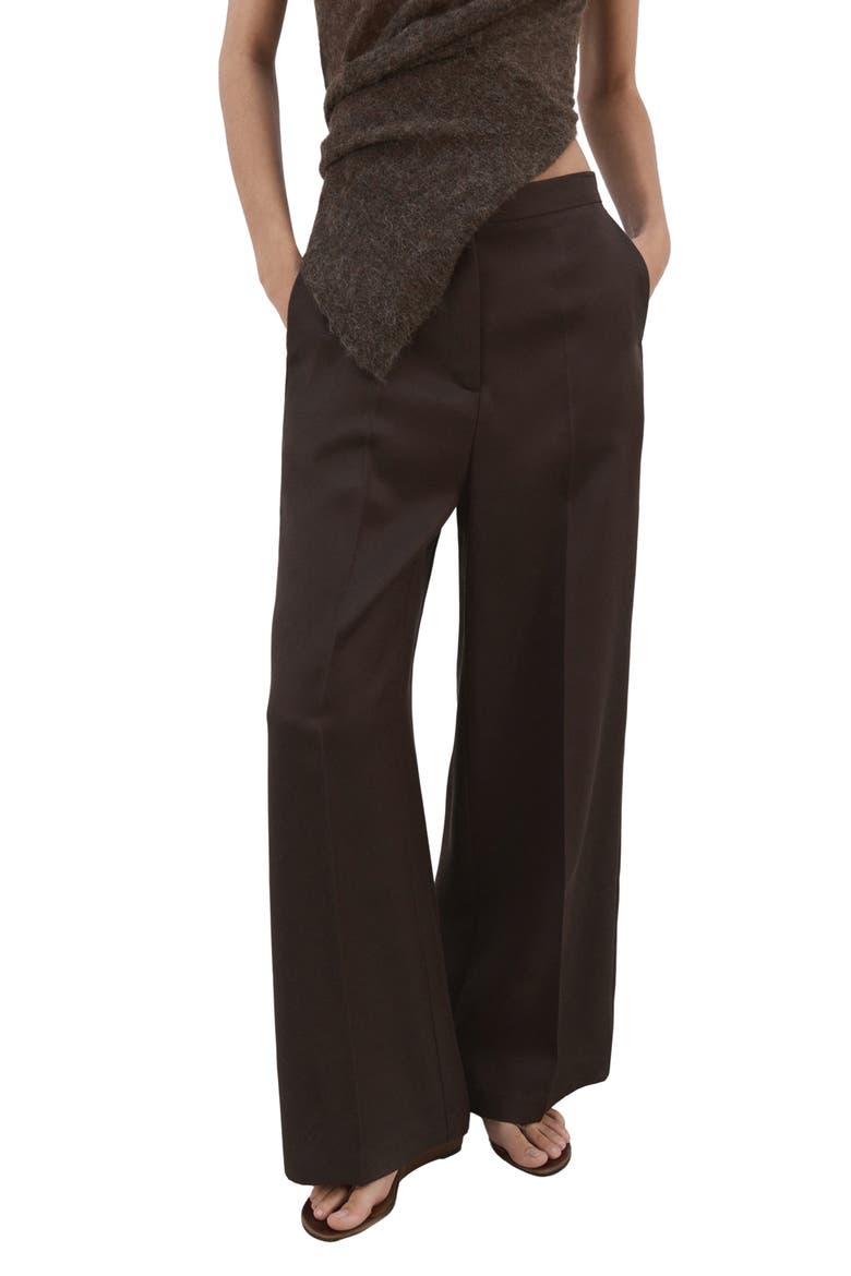 High Waist Wide Leg Pants, Main, color, CHOCOLATE