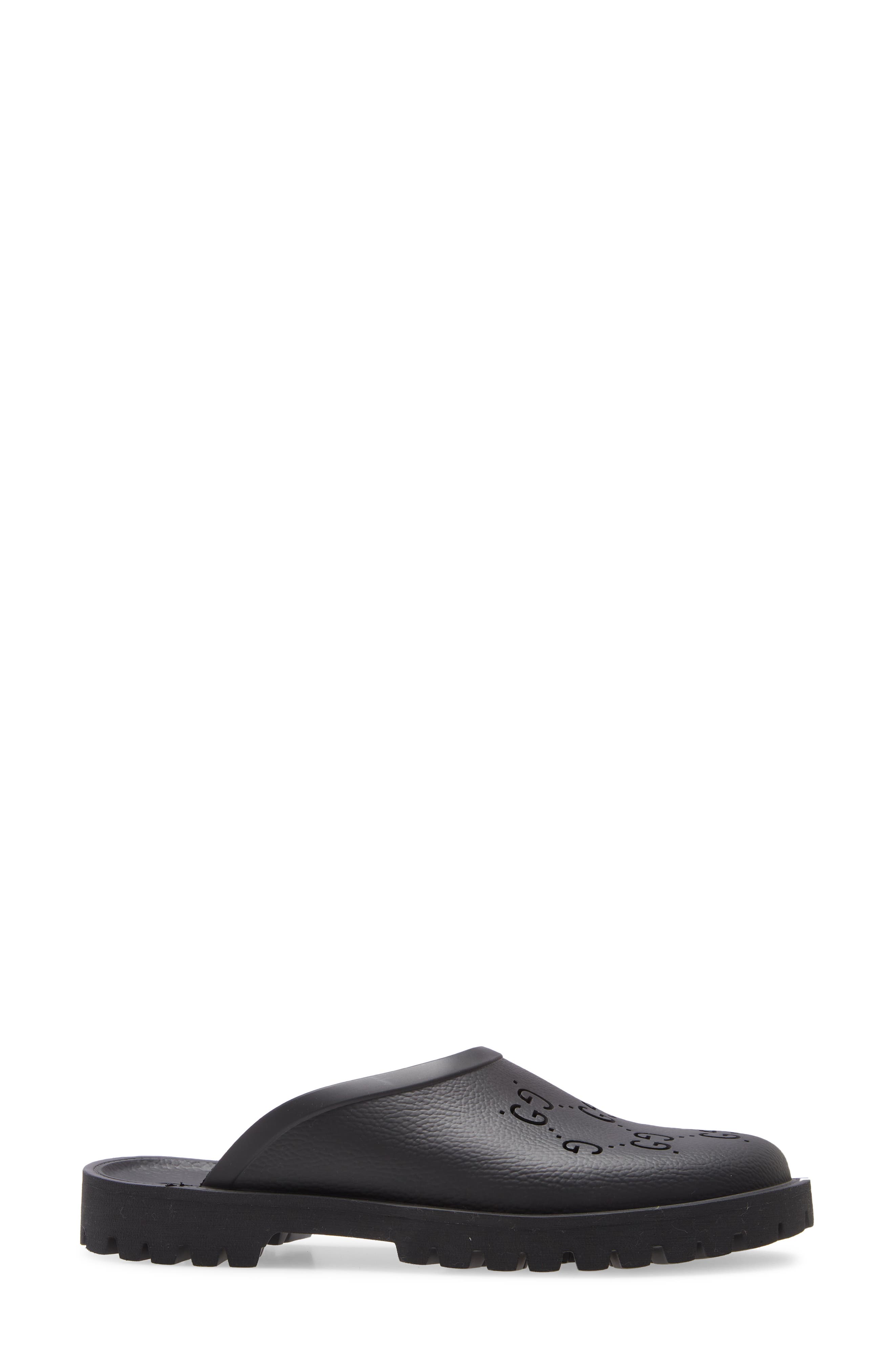 Elea GG Perforated Mule, Alternate, color, BLACK