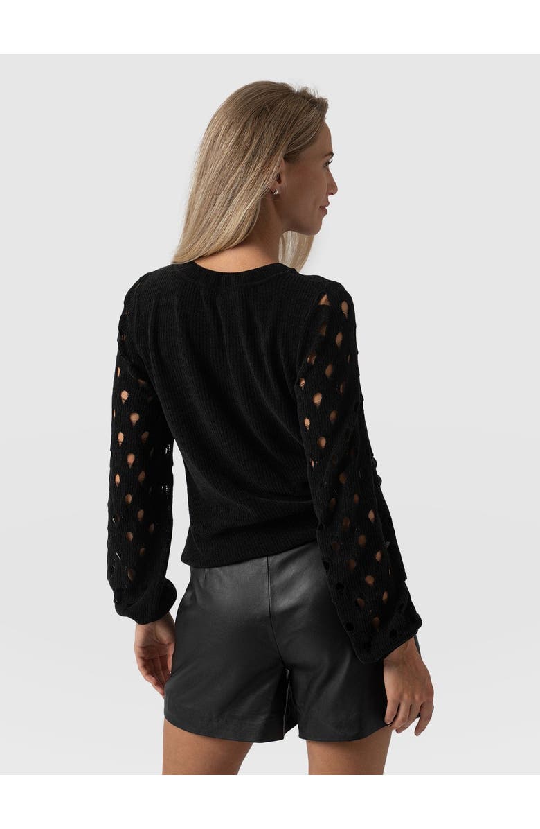 Saint + Sofia Suki Lace Hole Knit, Alternate, color, Black