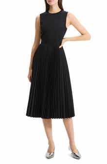 Theory Pleat Skirt Midi Dress
