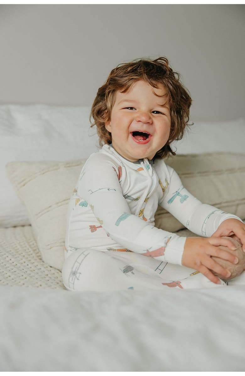 Copper Pearl Zip-Up Footie Pajamas, Alternate, color, Ace