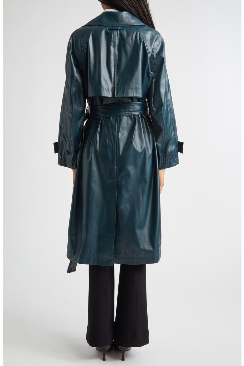 Benedetta Coated Cotton Trench Coat, Alternate, color, BOTTLE GREEN