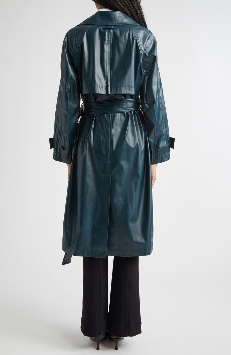Proenza Schouler Benedetta Coated Cotton Trench Coat, Alternate, color, Bottle Green