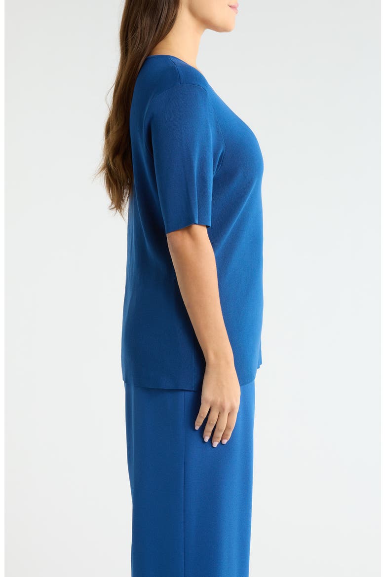 Short Sleeve Sweater, Alternate, color, RIVERSIDE BLUE