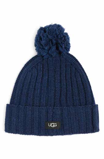 Pompom Solid Rib Knit Beanie - Unisex