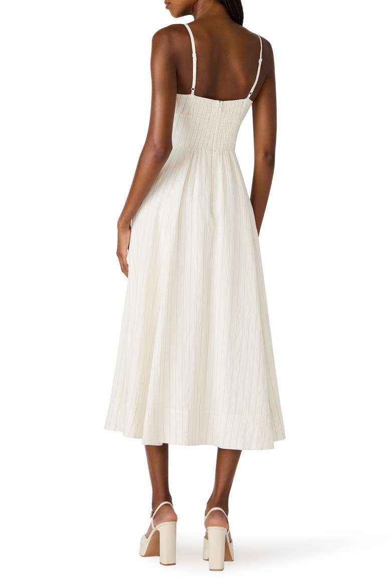 Luna Bow Front Sleeveless Midi Dress, Alternate, color, HEATHER LINEN