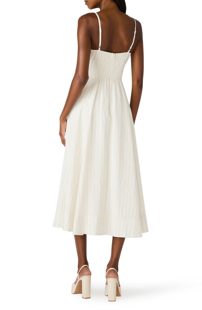 Steve Madden Luna Bow Front Sleeveless Midi Dress, Alternate, color, Heather Linen