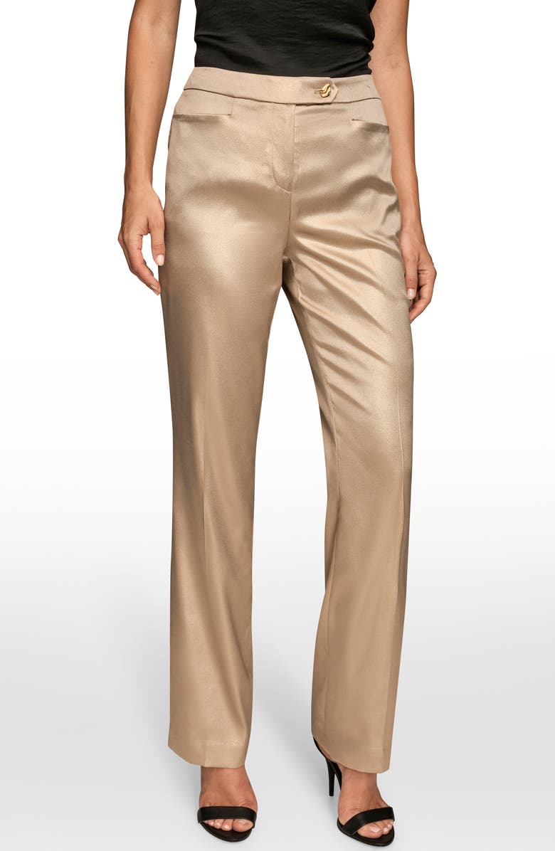 Donna Karan New York Straight Leg Satin Pants, Main, color,