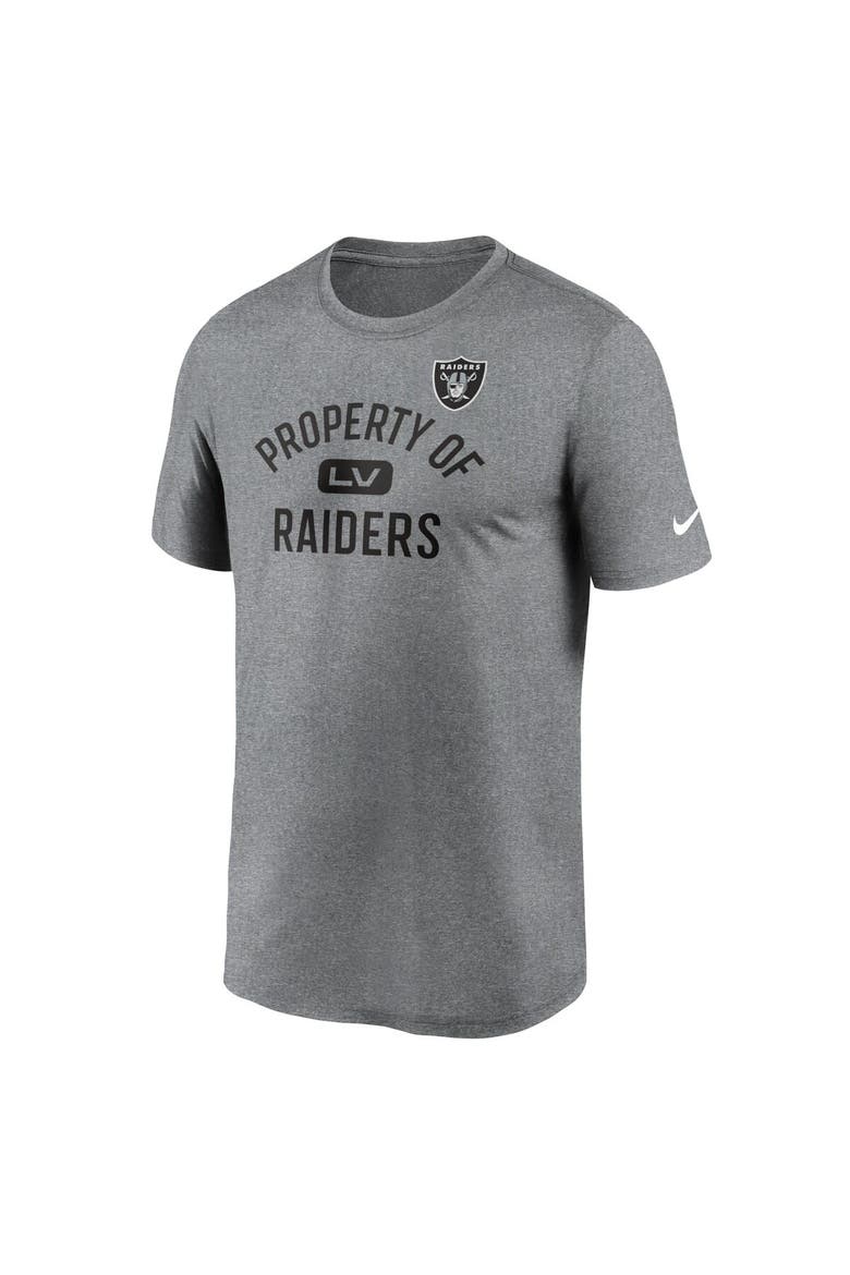 Men's Nike Las Vegas Raiders Heather Charcoal Property Of Legend Performance T-Shirt, Alternate, color, Heather Charcoal