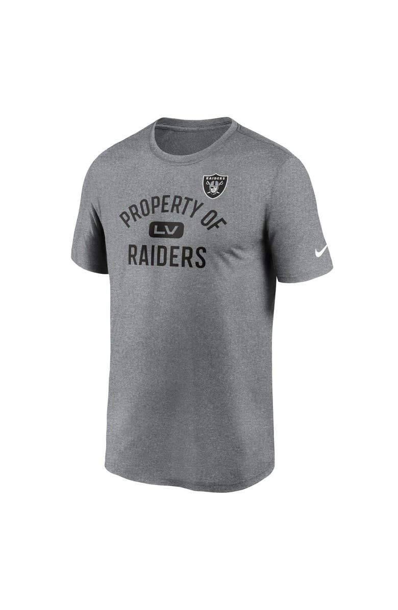 Nike Men's Nike Las Vegas Raiders Heather Charcoal Property Of Legend Performance T-Shirt, Alternate, color, Heather Charcoal