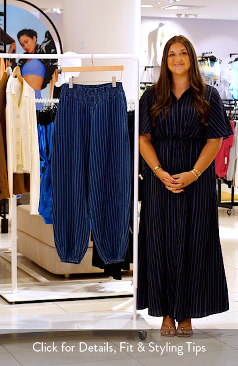 Tillie Stripe Cotton & Linen Balloon Pants, sales video thumbnail