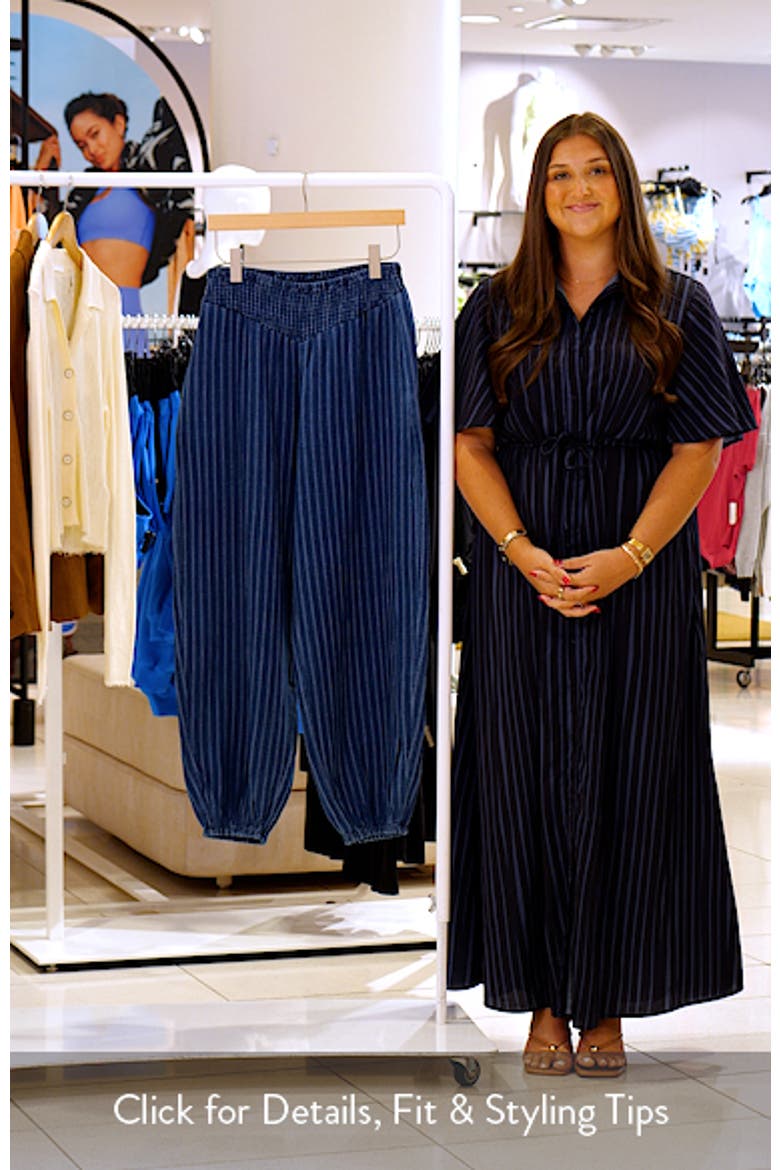 Tillie Stripe Cotton & Linen Balloon Pants video