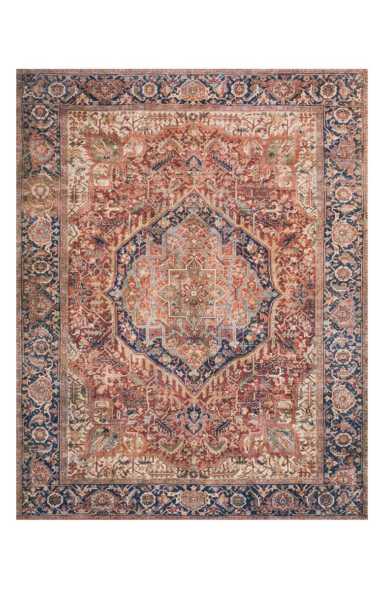 LOLOI Layla Accent Rug - Red/Navy - 5'0" x 7'6", Alternate, color, Red / Navy