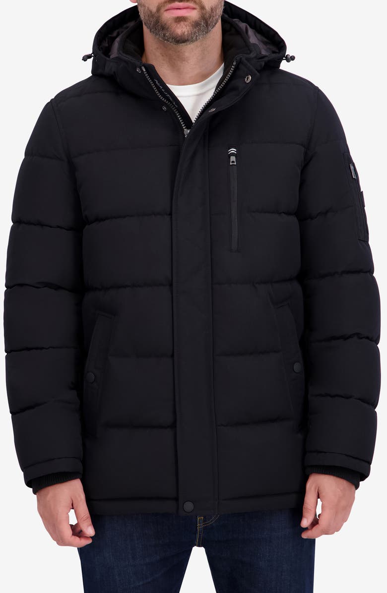Nautica Hooded Water Resistant Parka, Main, color, Black