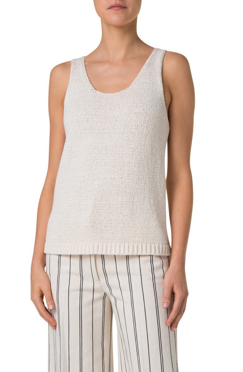 Akris punto Tweed Knit Sleeveless Sweater, Main, color, 