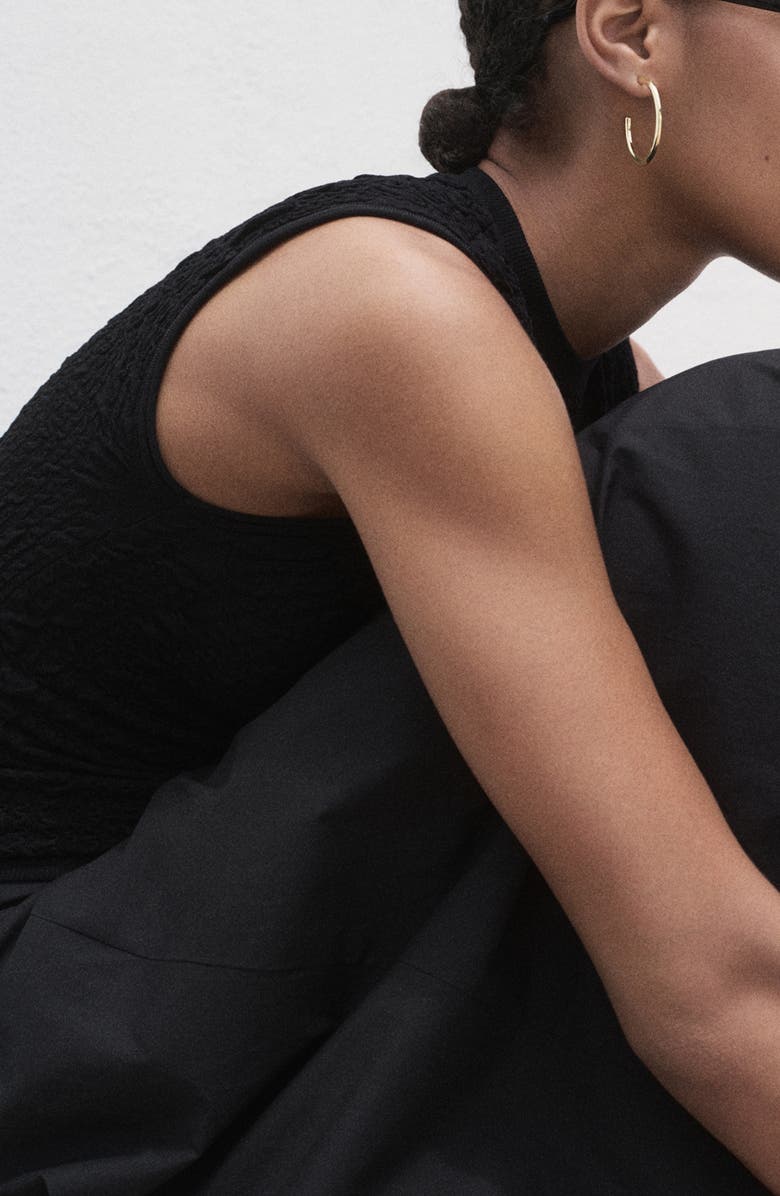 MANGO Sleeveless Textured Crepe Sweater, Alternate, color, Black