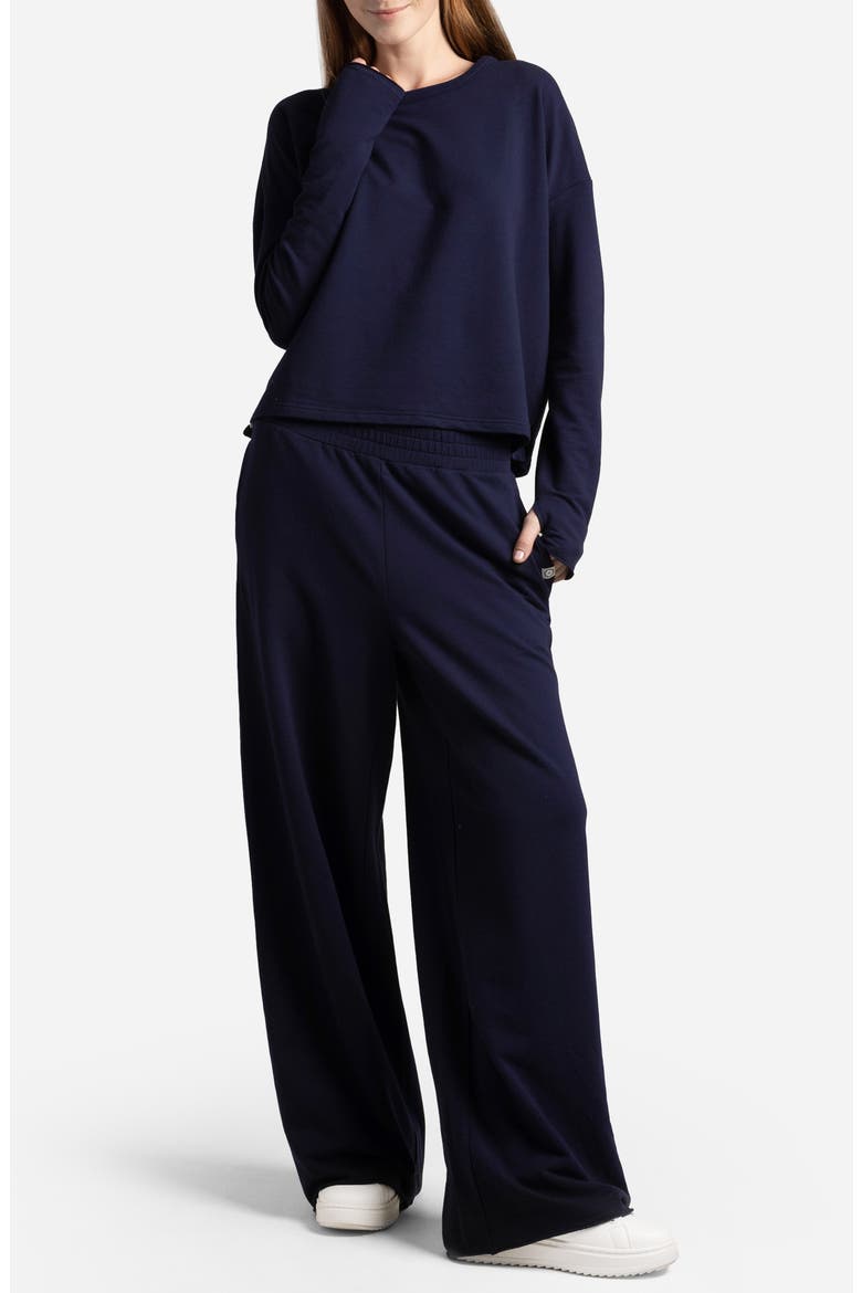 Light French Terry Pullover, Alternate, color, MARITIME BLUE