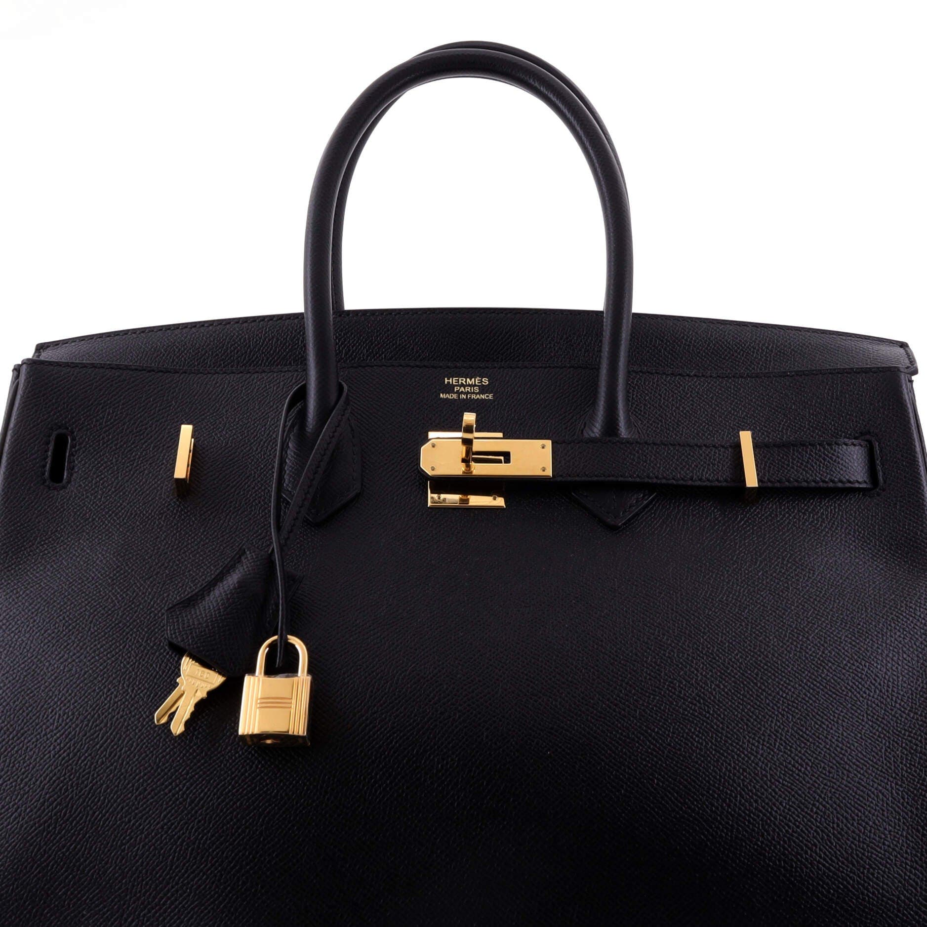 Birkin Handbag Black Epsom with Gold Hardware 35, Alternate, color, Black