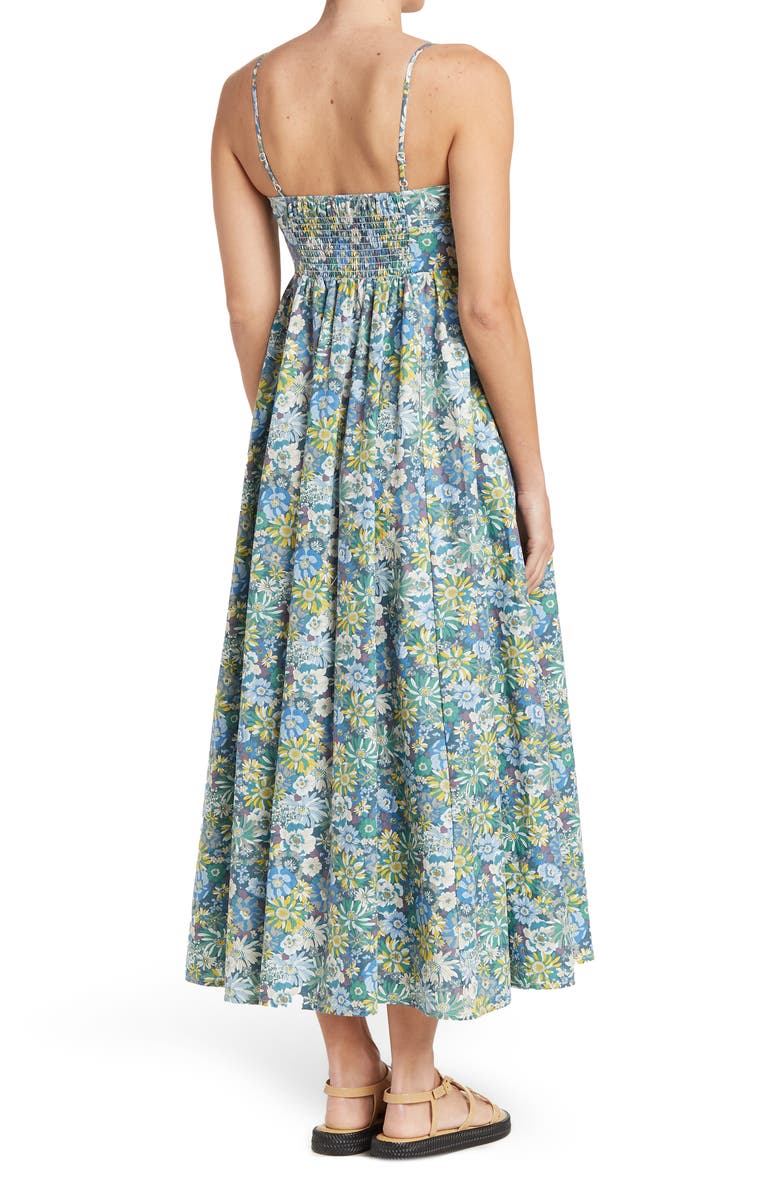 STITCHDROP Floral Sleeveless Button Front Maxi Dress, Alternate, color, 