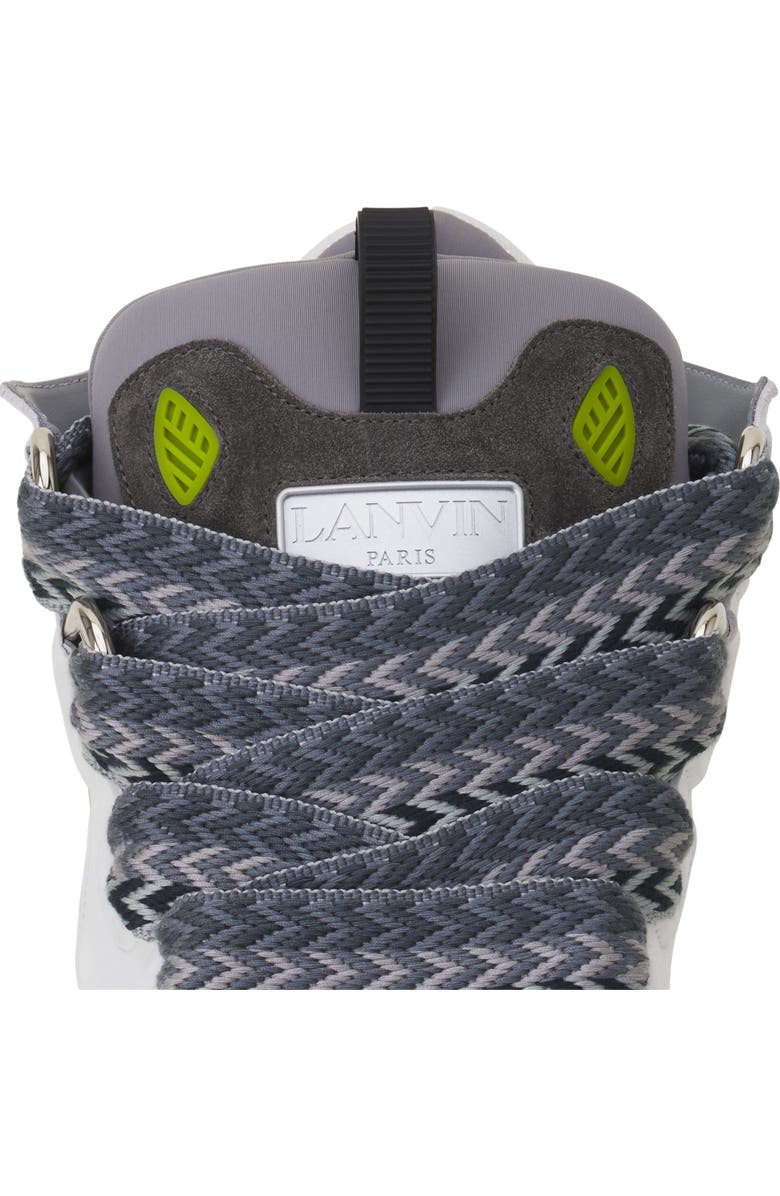 Lanvin Curb Leather Sneakers, Alternate, color, White/Grey