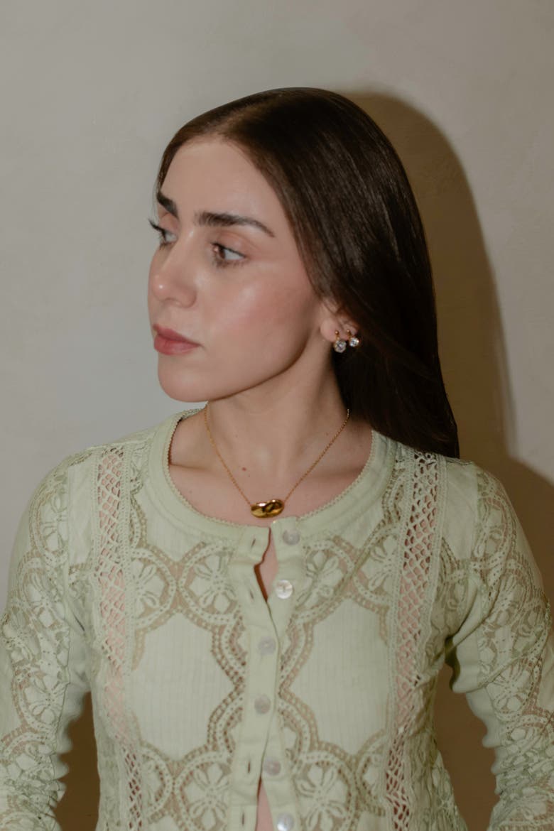 Jumbo Bean Necklace, Alternate, color, Gold
