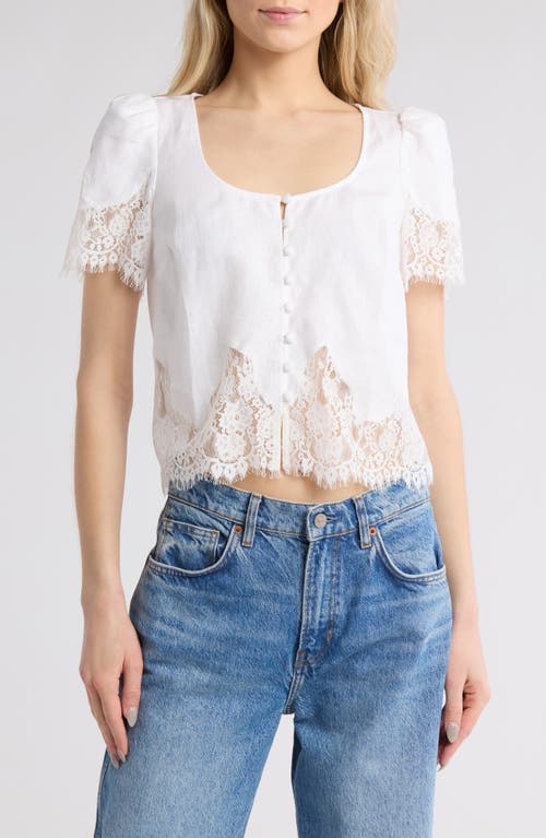 Reformation Josie Linen Top In White