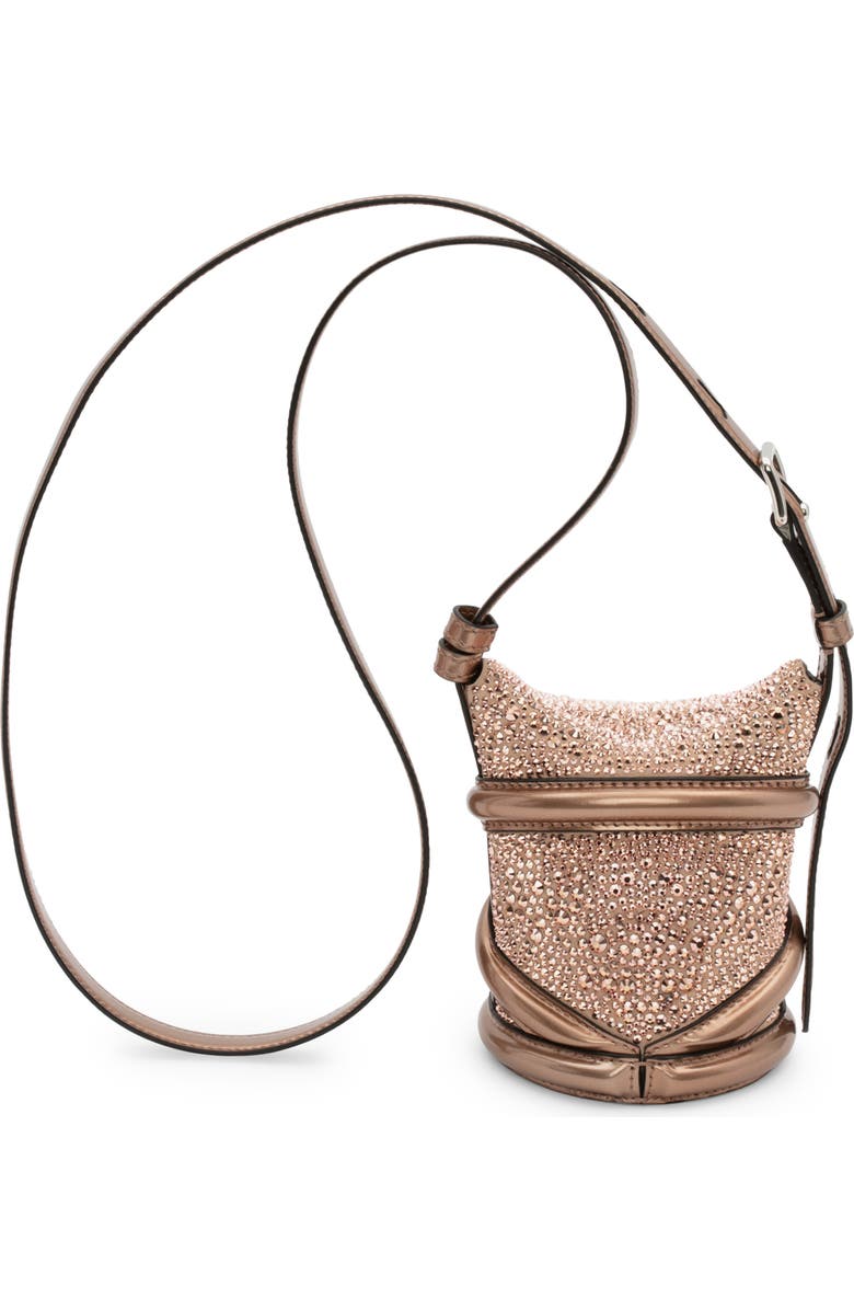 McQueen Alexander McQueen The Curve Small Crystal Embellished Leather Crossbody Bag, Alternate, color,