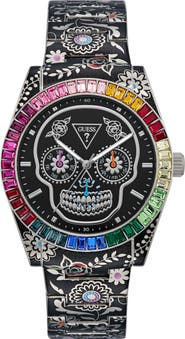 GUESS Day of the Dead Multifunction Bracelet Watch, 44mm