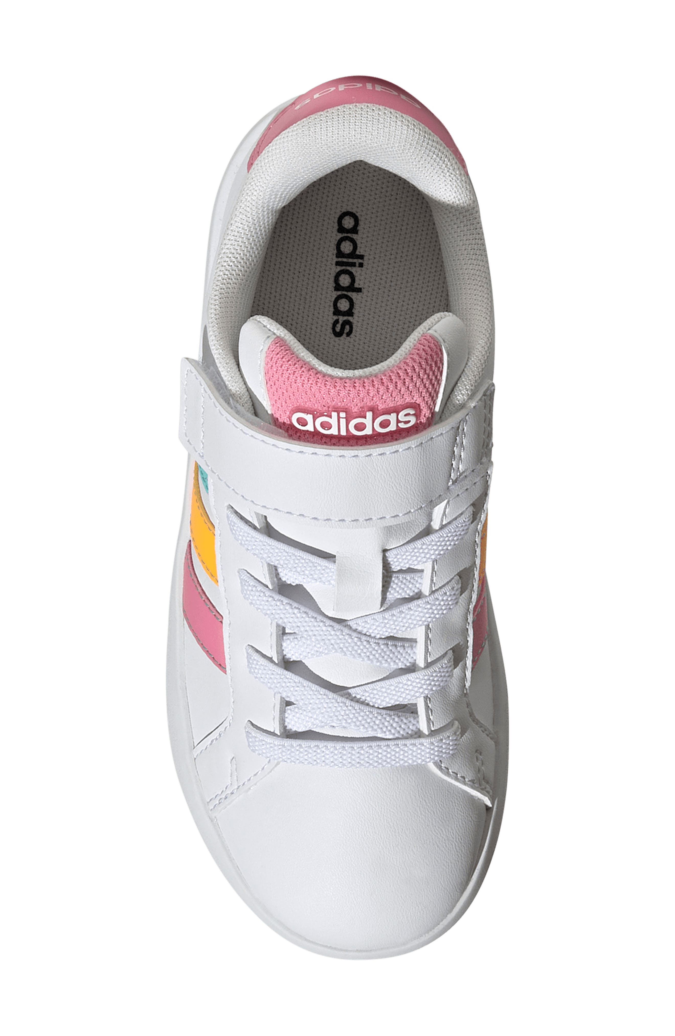 adidas Kids' Grand Court 3-0 Sneaker, Alternate, color, White/ Pink/ Tangerine