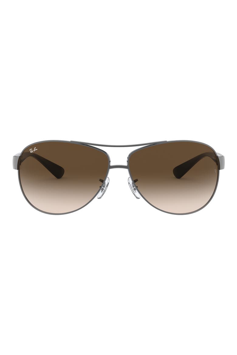 'Bubble Wrap' 63mm Aviator Sunglasses, Main, color, GUNMETAL BROWN