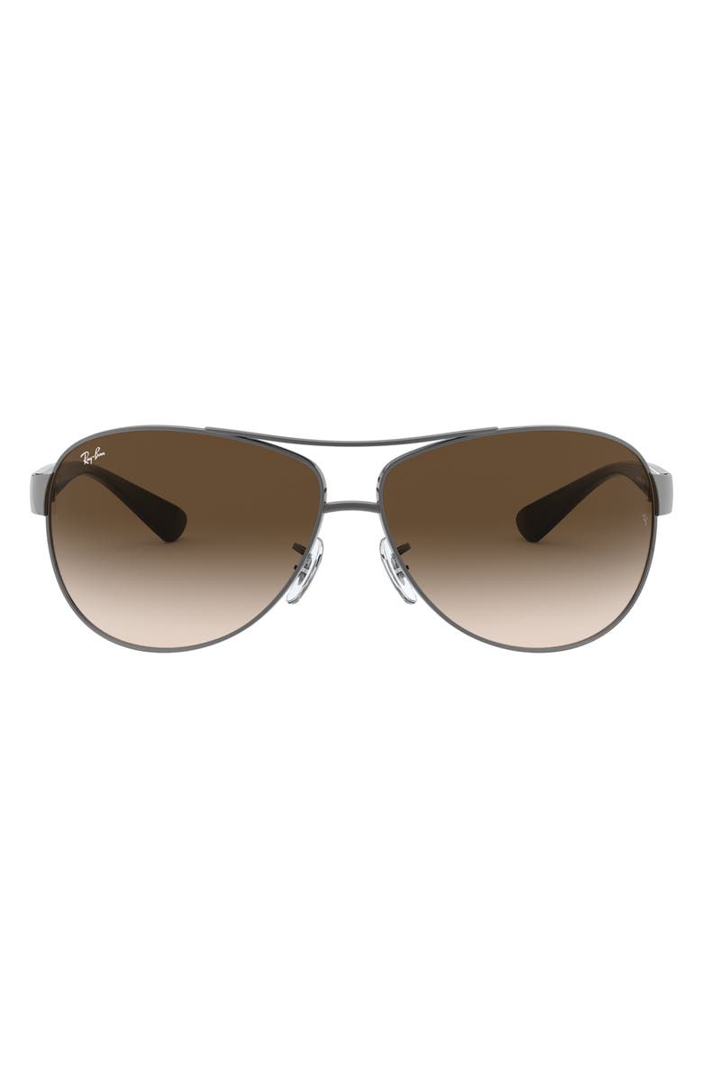 Ray-Ban 'Bubble Wrap' 63mm Aviator Sunglasses, Main, color, Gunmetal Brown