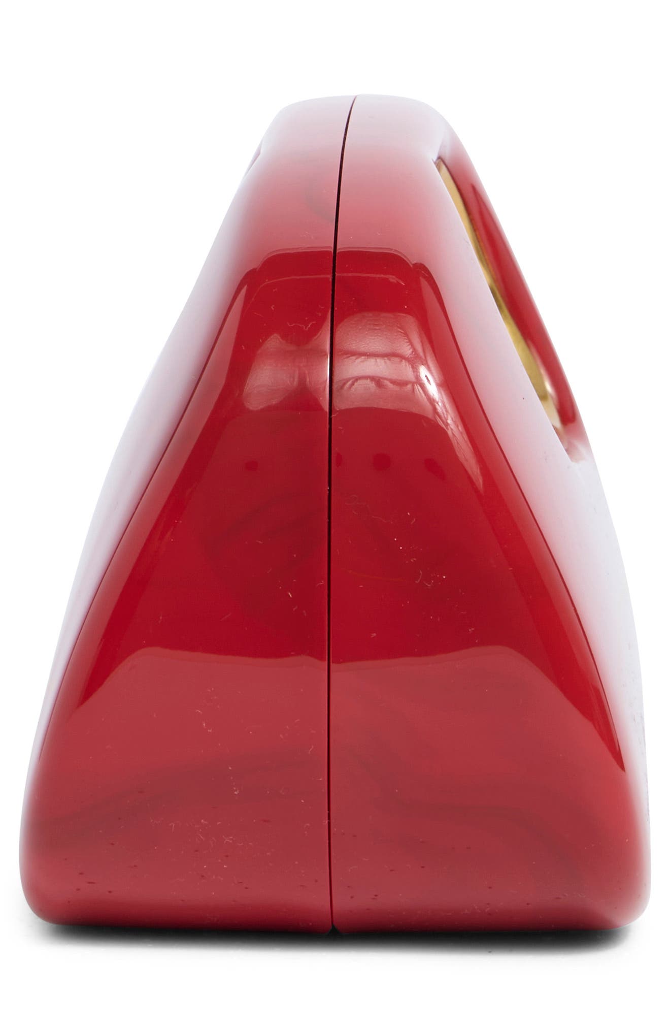 Amara Acrylic Clutch, Alternate, color, VERMILION