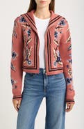 FARM Rio Floral Beauty Tapestry Zip Cardigan