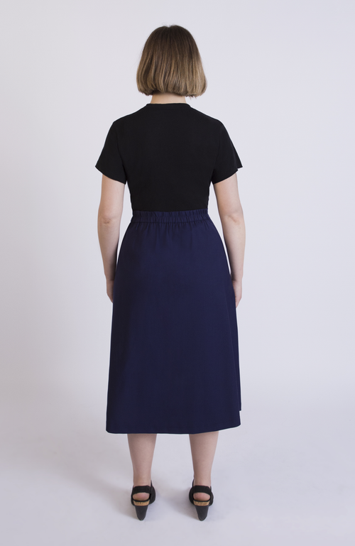 Aam The Label The Wool Midi Skirt In Blue