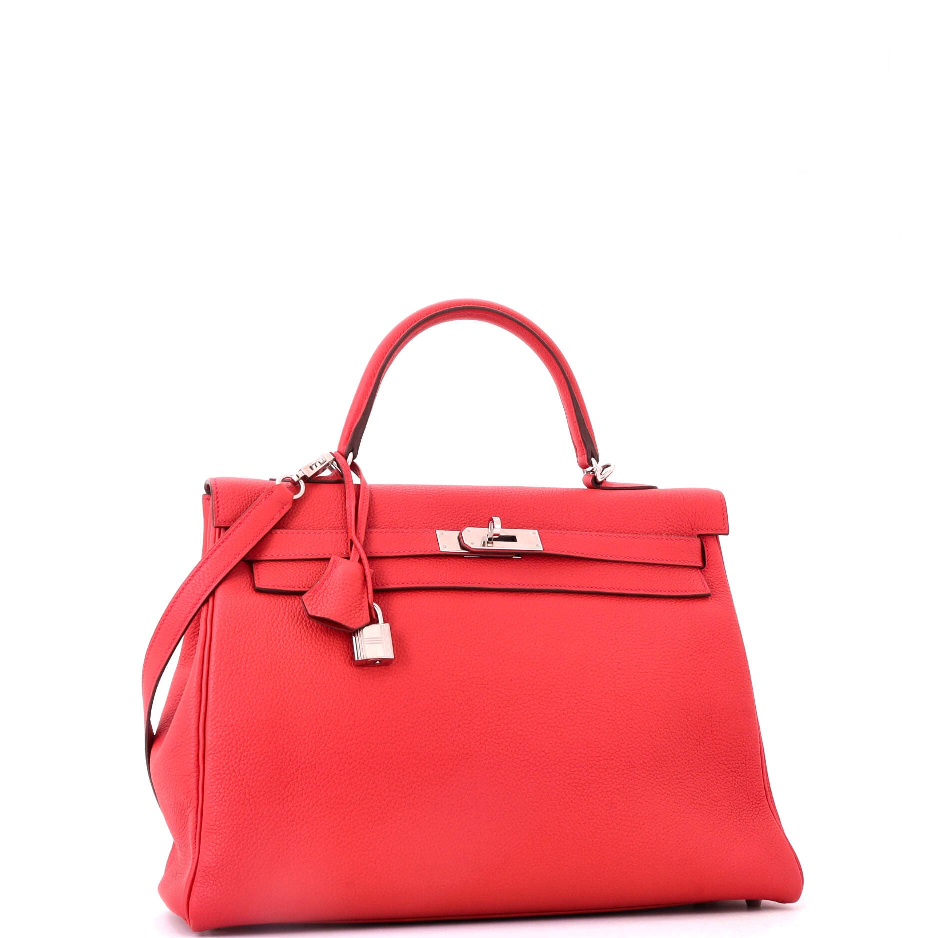 Kelly Handbag Red Togo with Palladium Hardware 35, Alternate, color, Red
