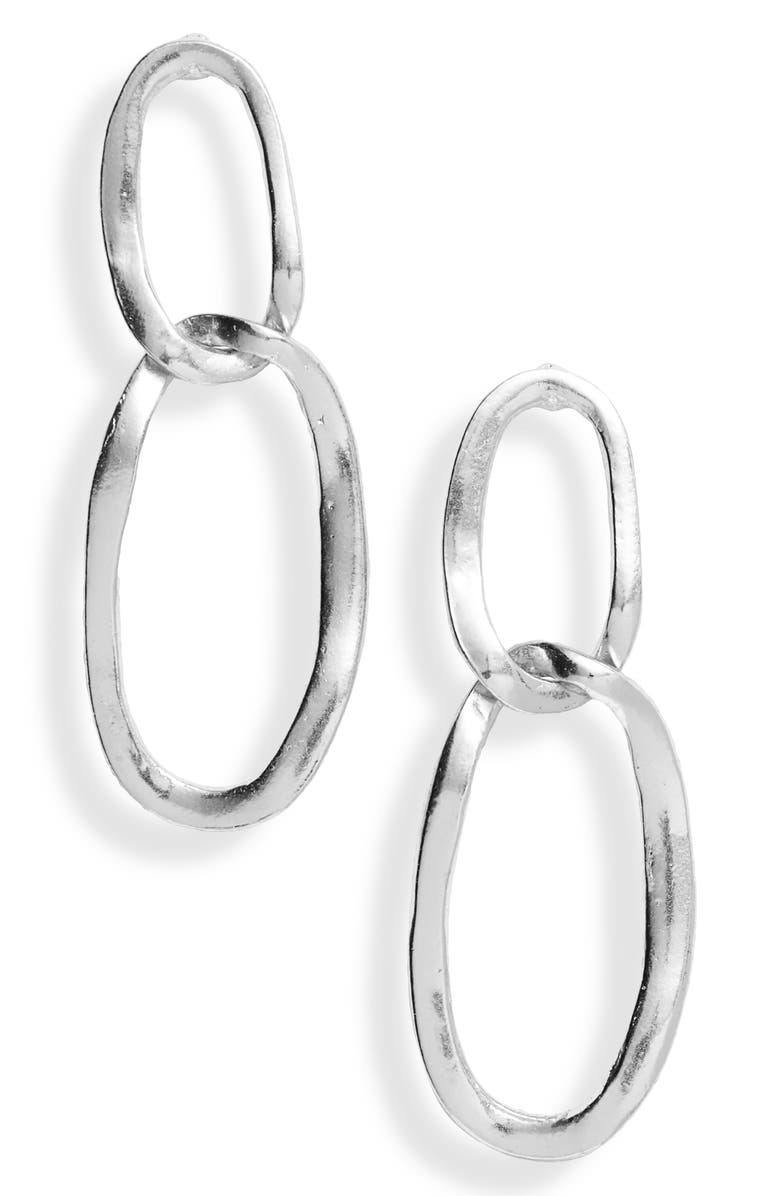 Karine Sultan Double Hoop Earrings, Main, color, Silver