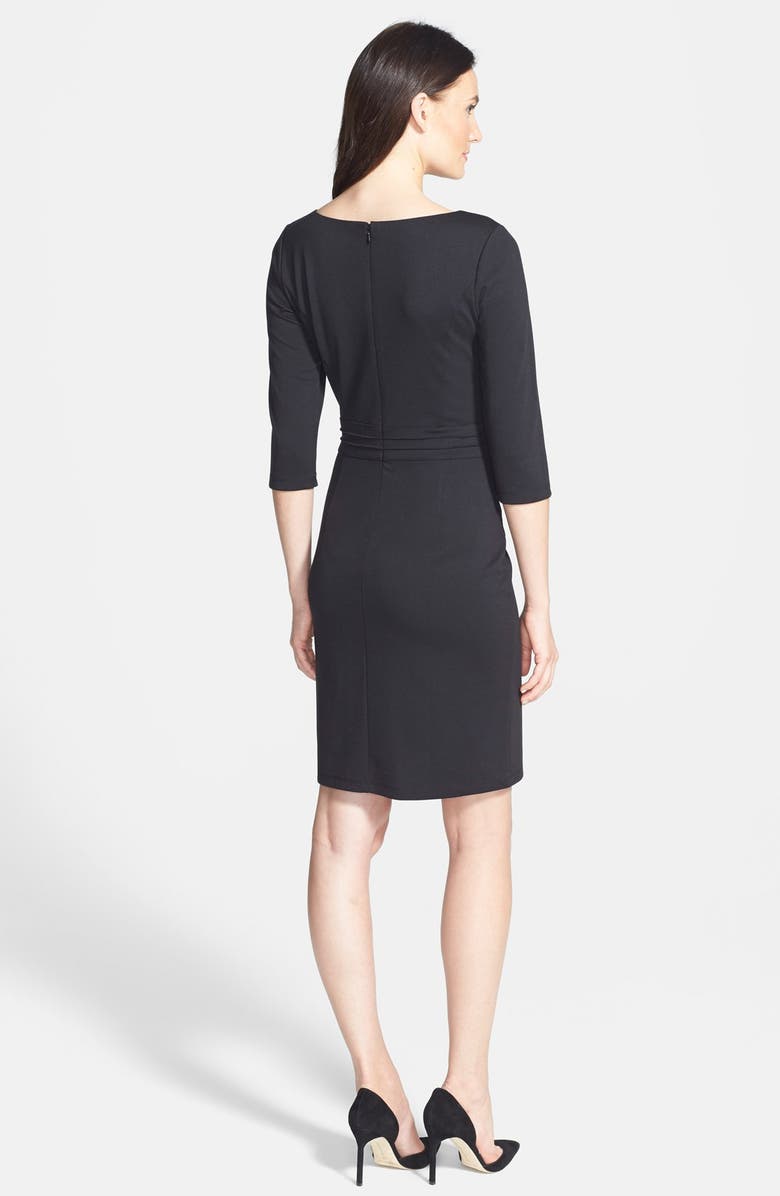 Ellen Tracy Pintuck Ponte Sheath Dress, Alternate, color, 
