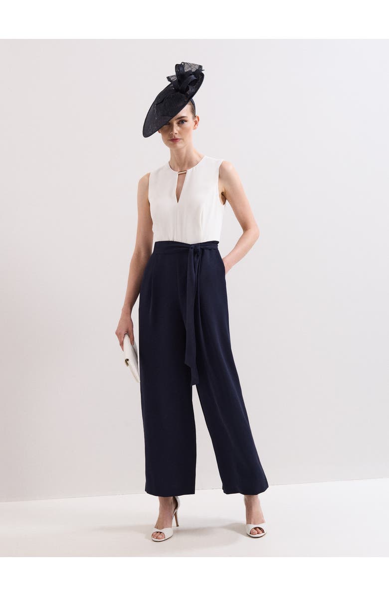 Phase Eight Brylee Wide Leg Jumpsuit, Main, color, Navy/Ivory
