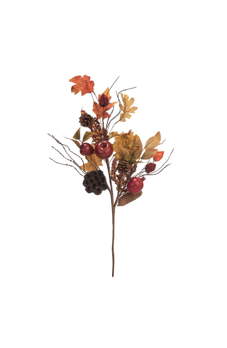 Transpac Harvest Fall Multicolor Artificial Leaf Spray for Autumn Decor, Main, color, Brown
