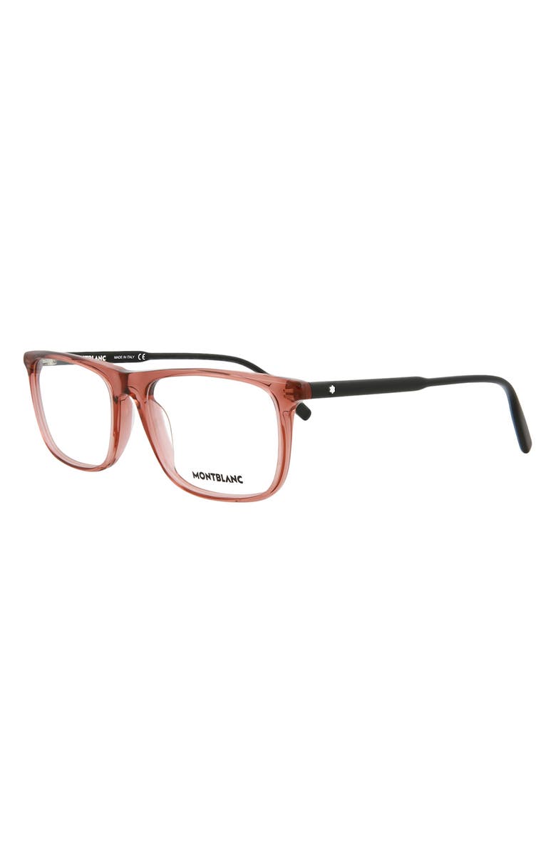 Montblanc 56mm Square Optical Glasses, Alternate, color, 