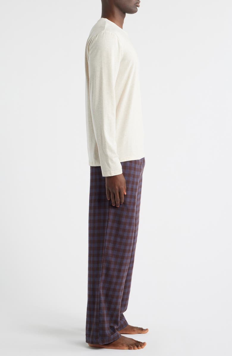 Nordstrom Flannel Pajamas, Alternate, color, Oatmeal/ Grey Jasper Plaid