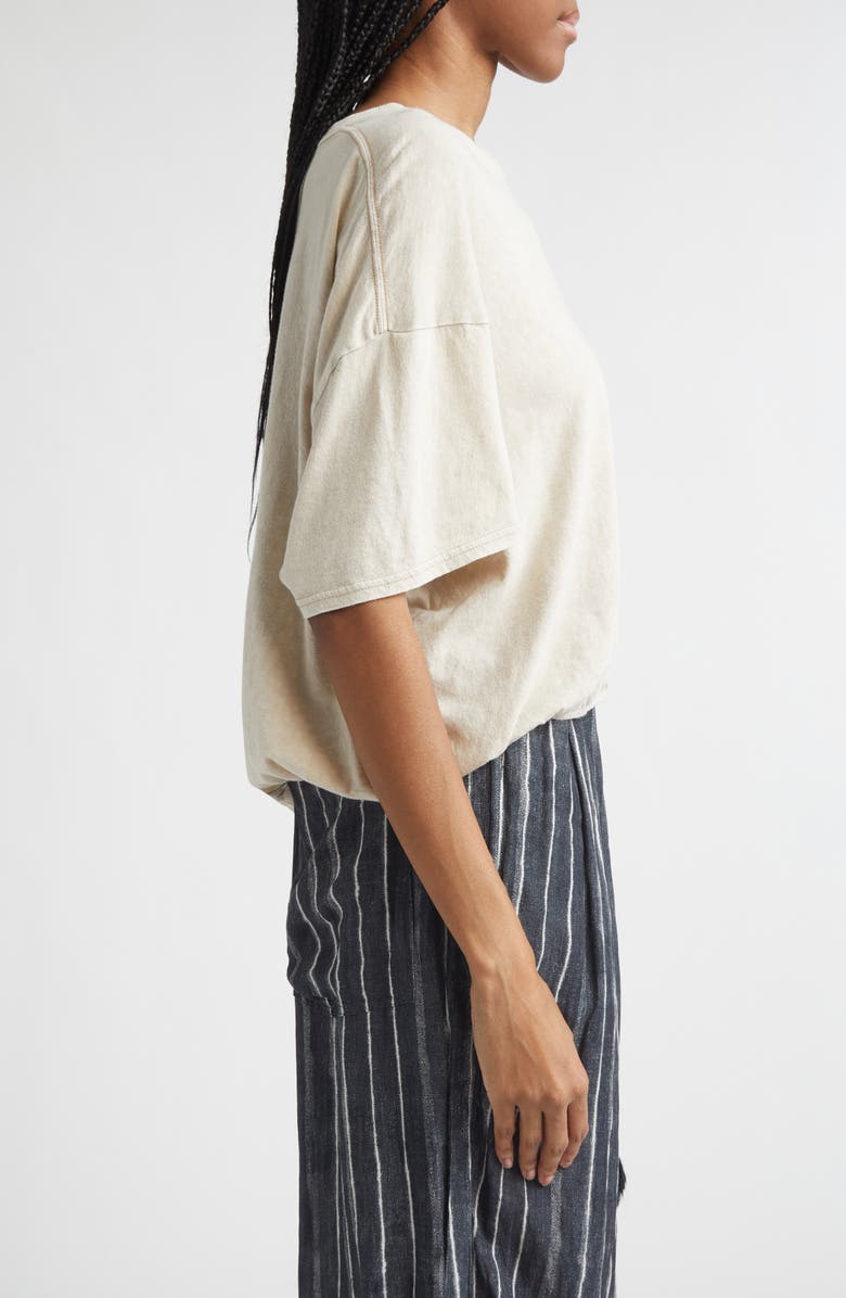 R13 Gathered Hem Cotton & Cashmere T-Shirt, Alternate, color, Khaki Acid Stone