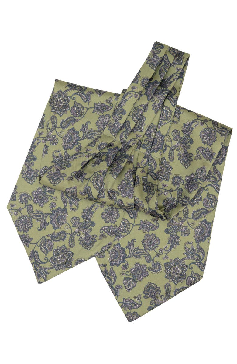 Elizabetta Turano - Silk Ascot Cravat Tie for Men, Alternate, color, Sage Green