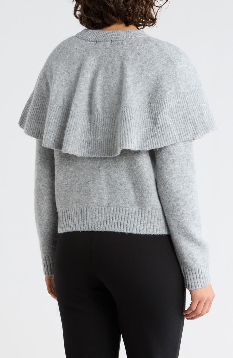 Vigoss Ruffle Cardigan, Alternate, color, Heather Grey