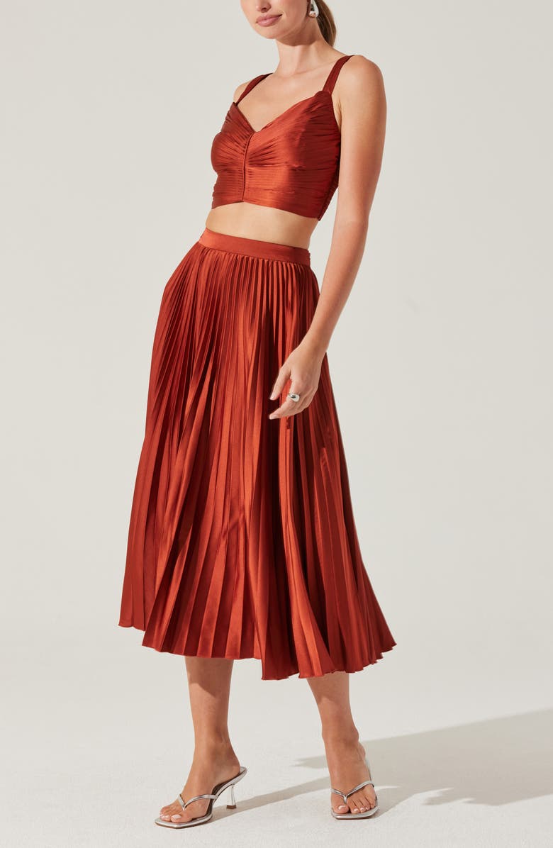ASTR the Label Pleated Satin Crop Top, Alternate, color, 