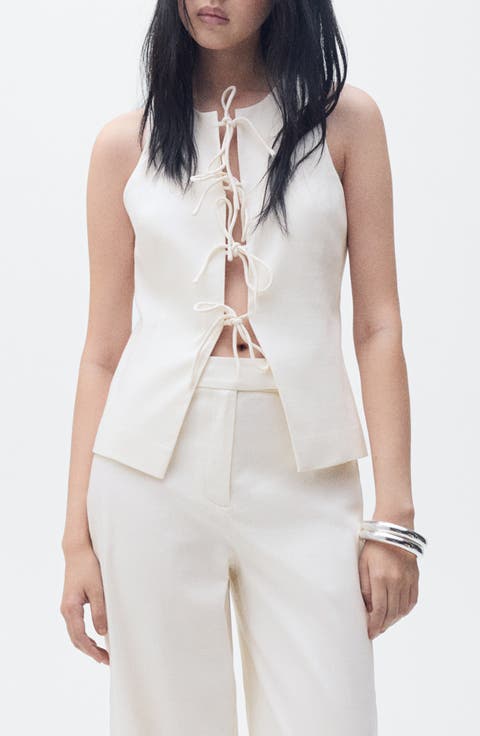 Ana Tie Front Sleeveless Top